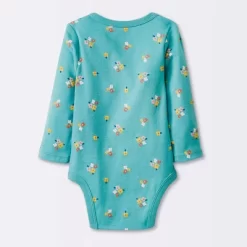Cloud Island™ 27 Baby Girls' 4pk Long Sleeve Bodysuit - Cloud Island™ Floral